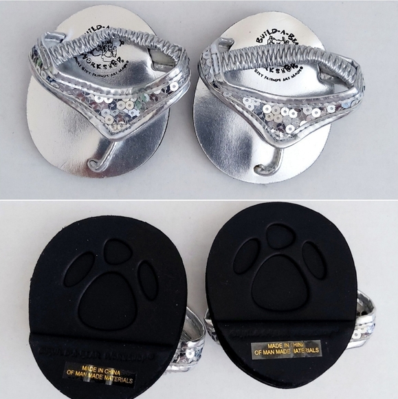 Build-A-Bear workshop silver sandals (New) - Picture 1 of 3